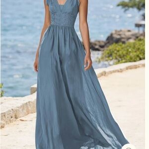 Chic Slate Blue Maxi Dress